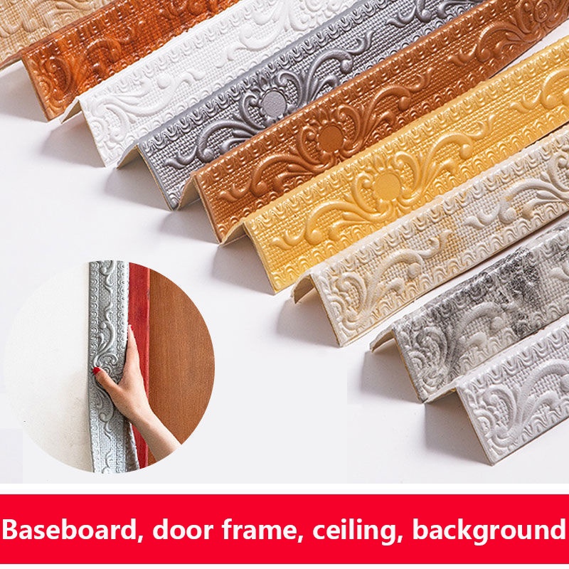 Wall Skirting Border Wall Sticker Decor Waterproof Baseboard Border