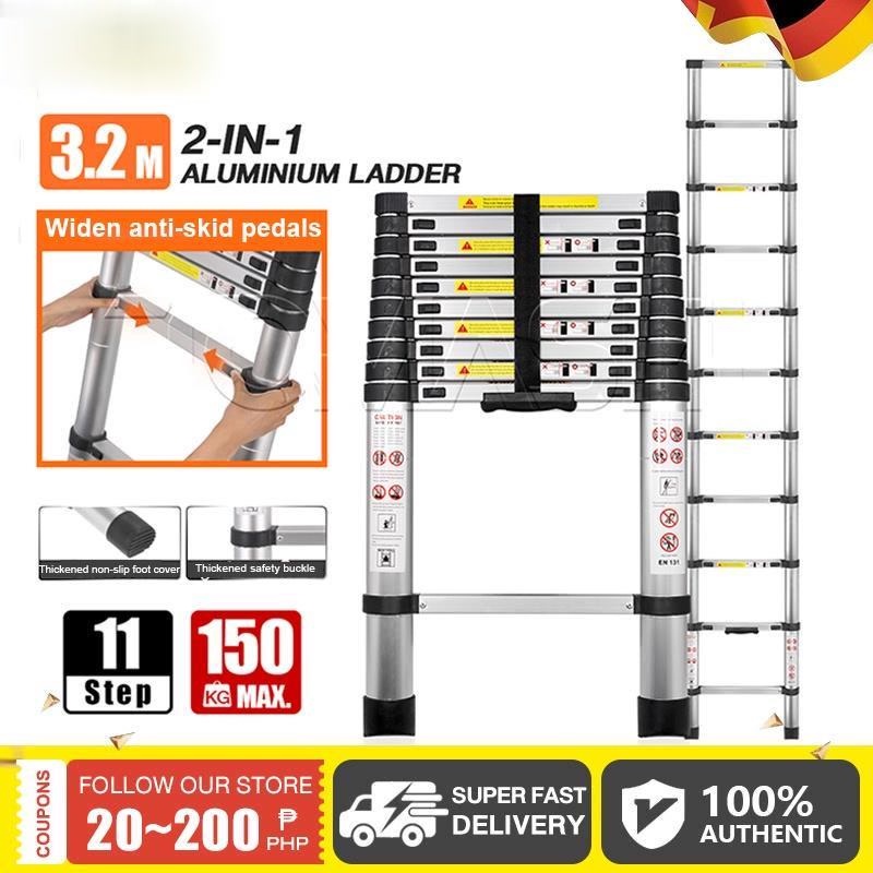 2.6/3.2M Telescopic foldable Ladder folding aluminum multi-function ...