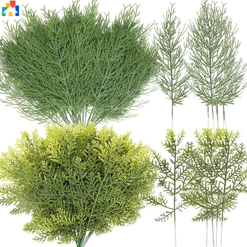 5Pcs 33/35cm Creative Artificial Plastic Pine Leaf Branches Christmas ...