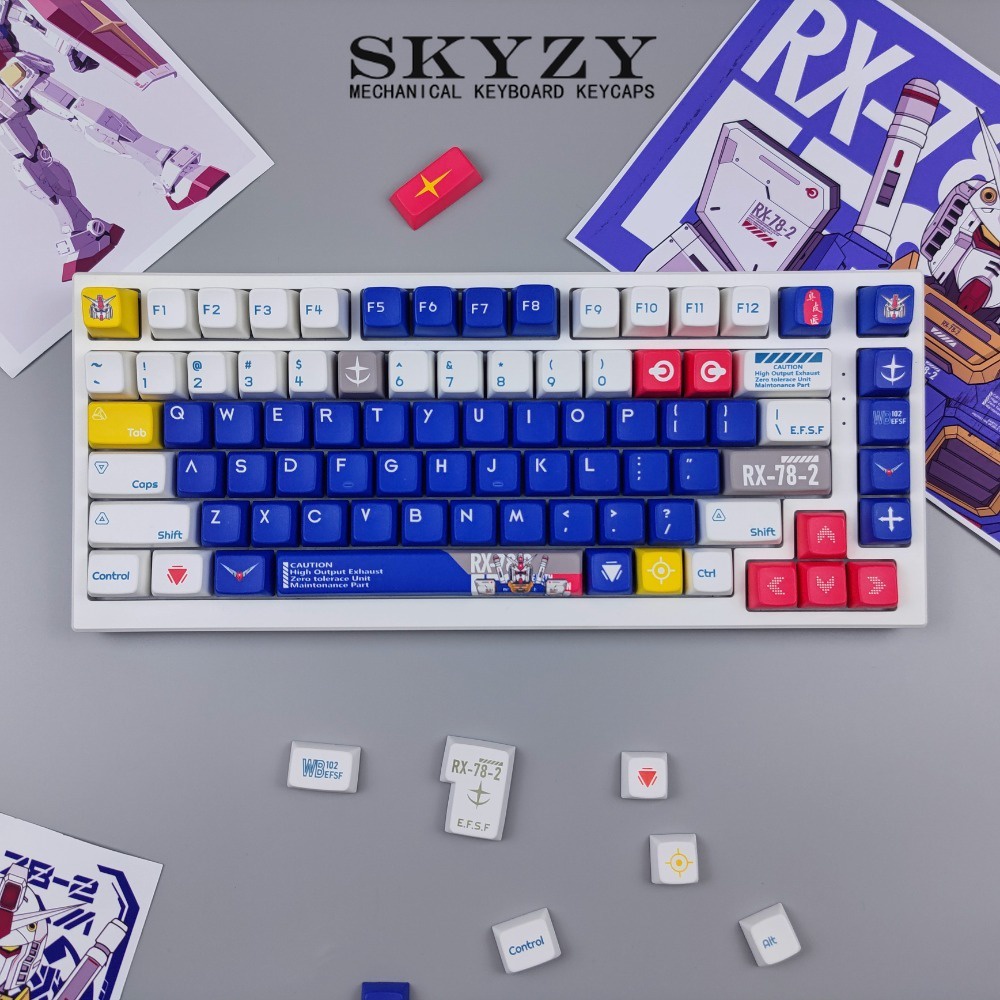 GUNDAM Keycaps SDA Profile Mobile Suit Anime PBT Dye Sub Mechanical