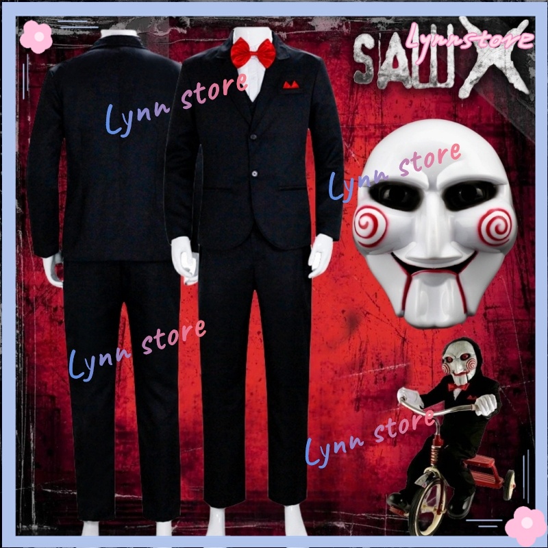 Movie Saw X Cosplay Costume Men Black Westernstyle Clothes Suit
