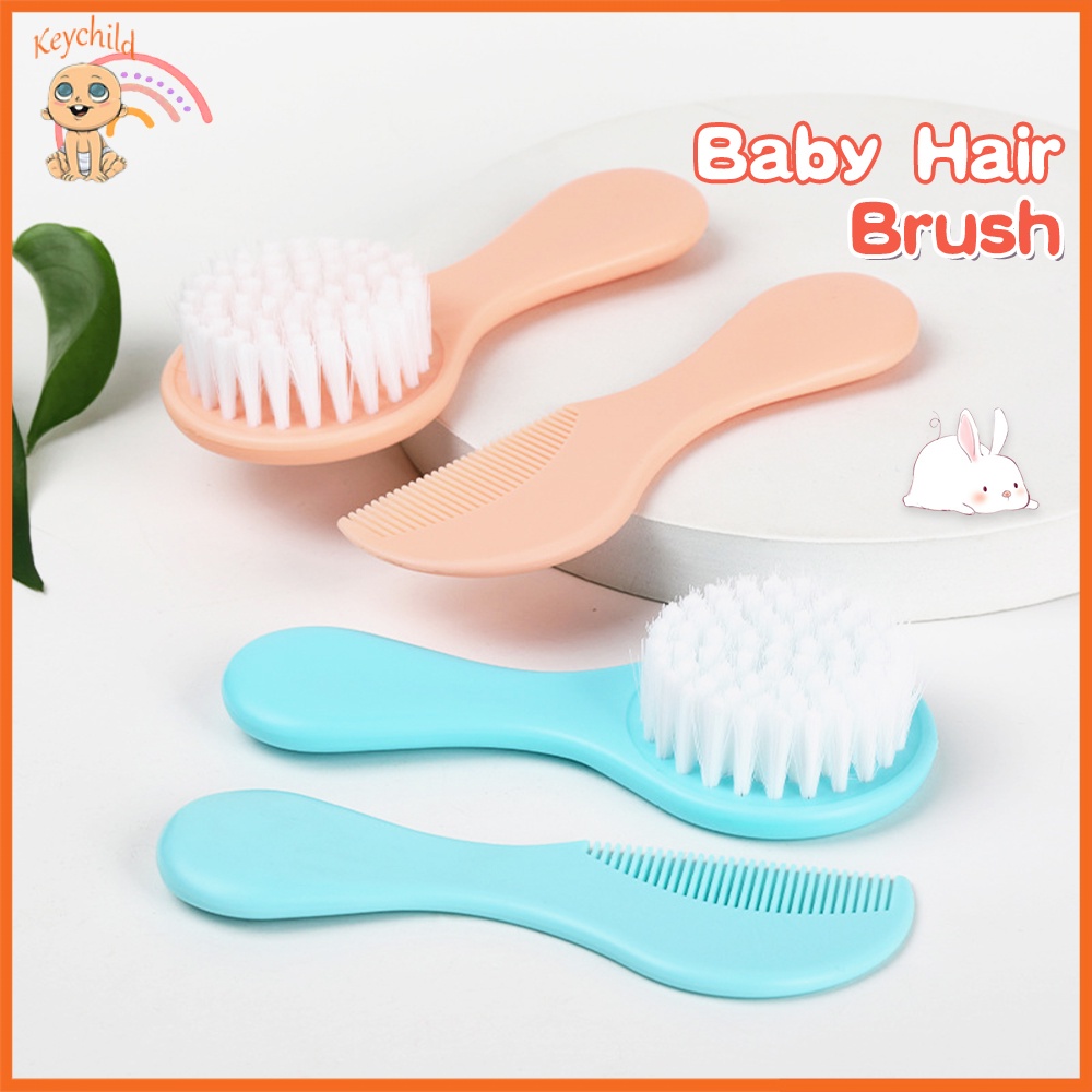 Keychild baby hair comb and brush set baby hair brush soft new born