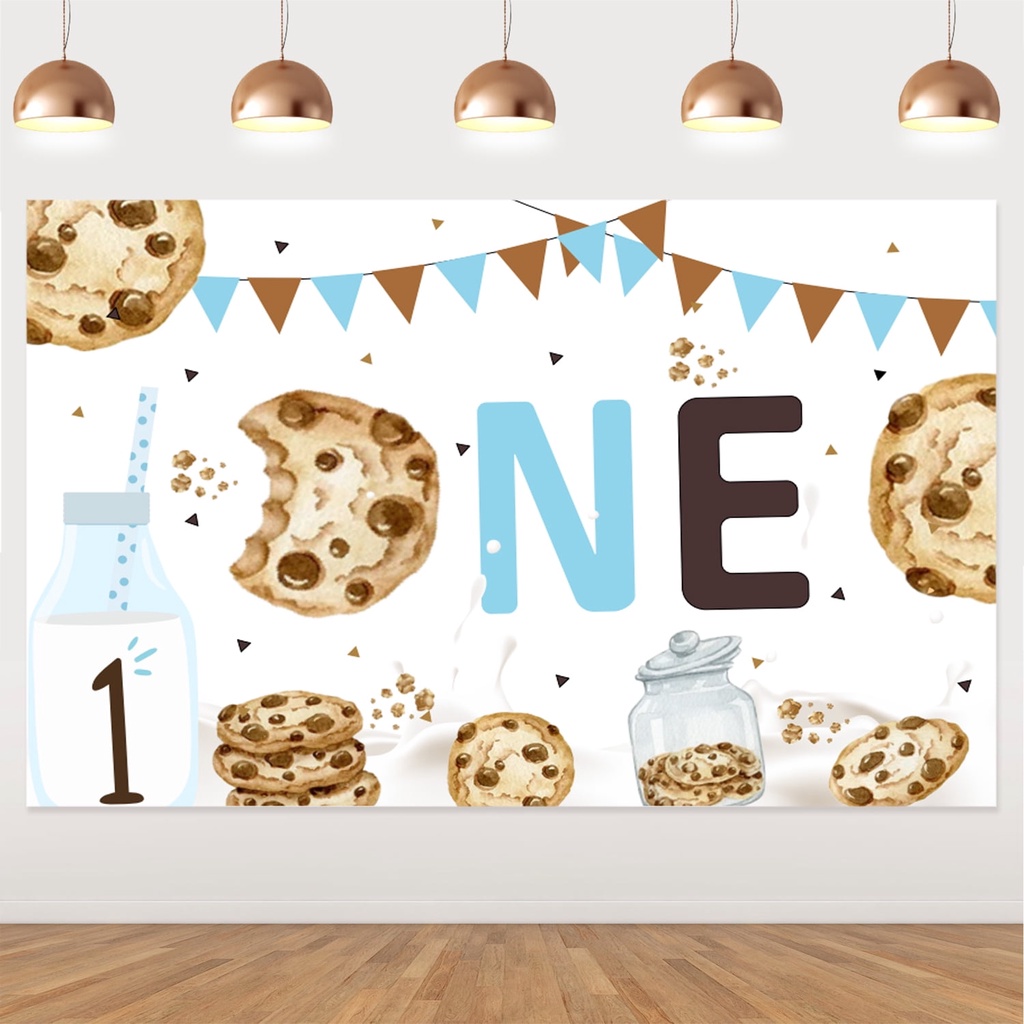 FANGLELAND Cookie Themed 1st Birthday Party Decorations Milk and Cookie ...