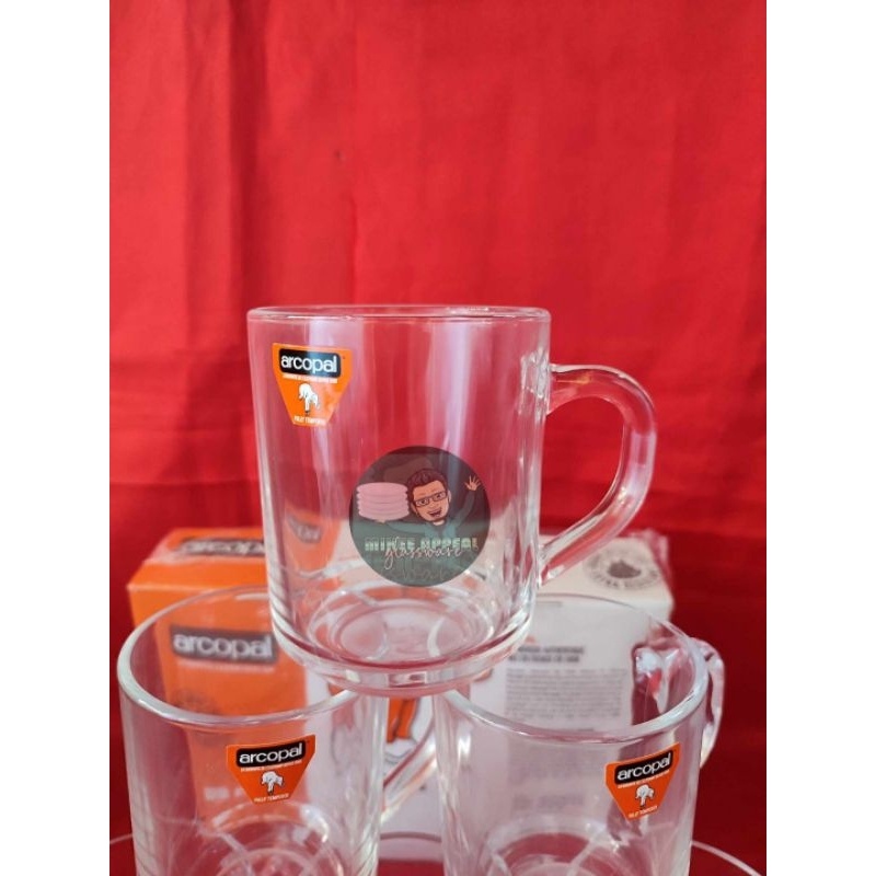 Arcopal Clear Tempered Glass Coffee Mug 25cl Set of 6pcs (ON HAND