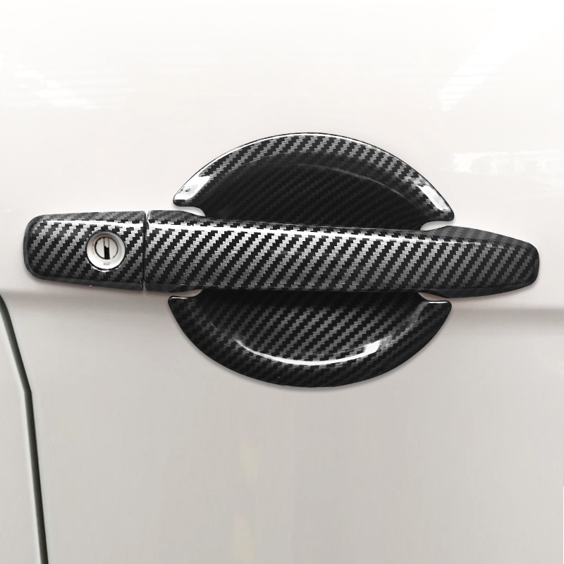 Voor Mitsubishi Voor Lancer Sedan Evo 2008-2018 ABS Chrome Koolstofvezel Auto Deurklink Kom Cover Sticker Styling Accessoires: Deurgrepen (Color : Silver