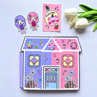 Toca Life World Quiet Book Toca Boca Purple and Pink Candy Villa paper ...