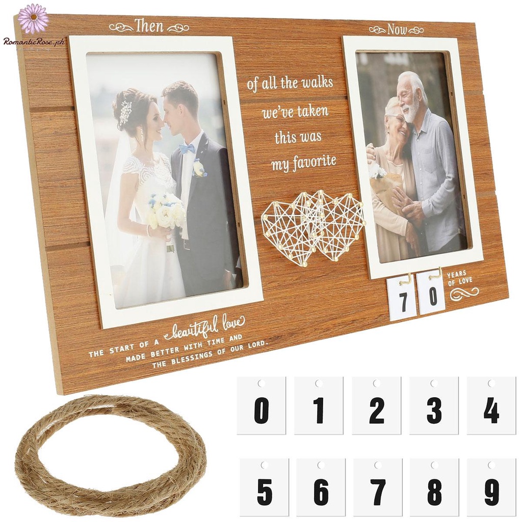 Then and Now Anniversary Picture Frame 198 Years Personalized Wedding