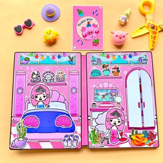 Toca Life World Quiet Book Toca Boca Pink Mermaid House paper doll ...