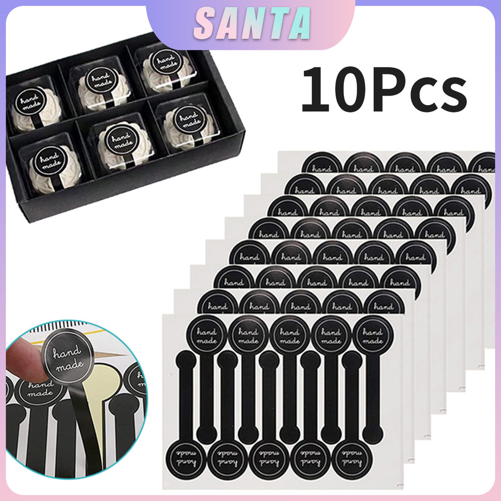 100Pcs Long Style Packaging Stickers Thankyou/Handmade Label Gift Cake ...