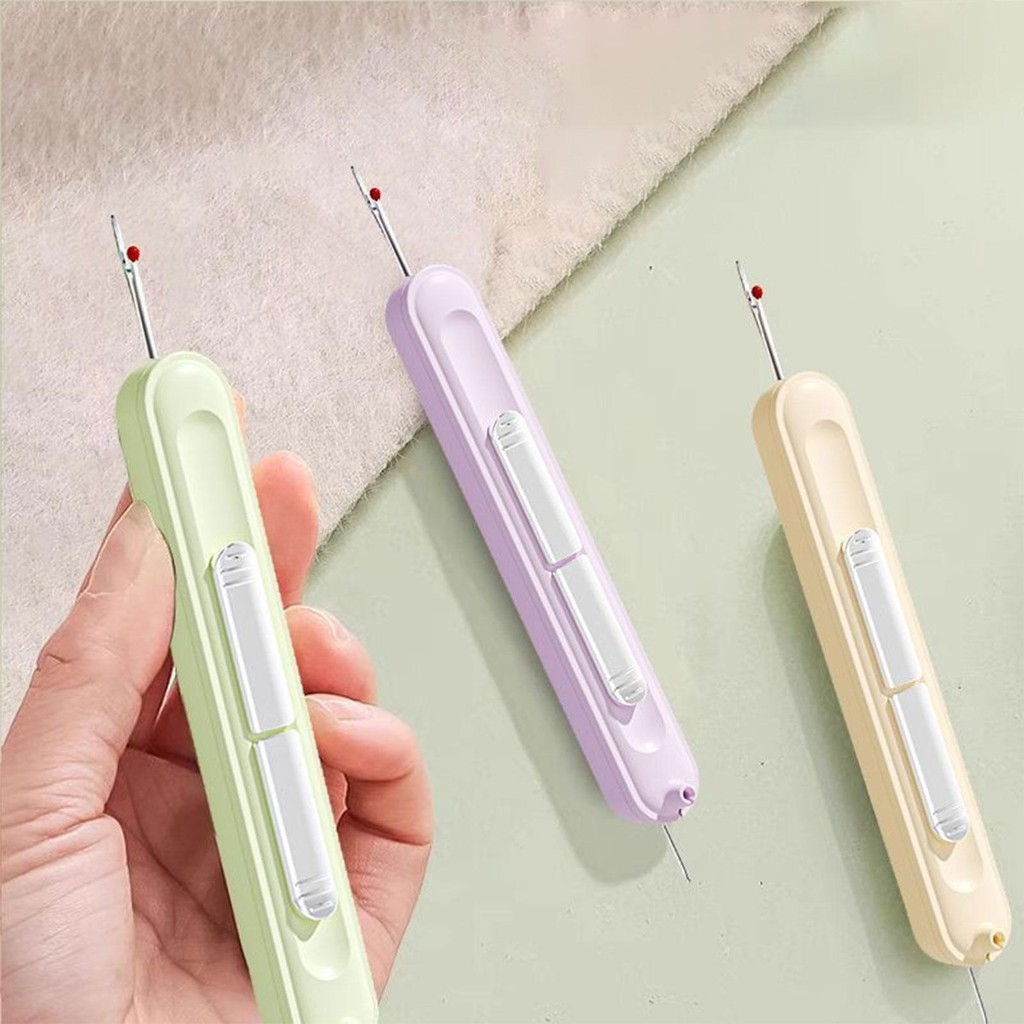 2 in 1 Needle Threader & Seam Ripper Retractable Sewing Seam Ripper ...