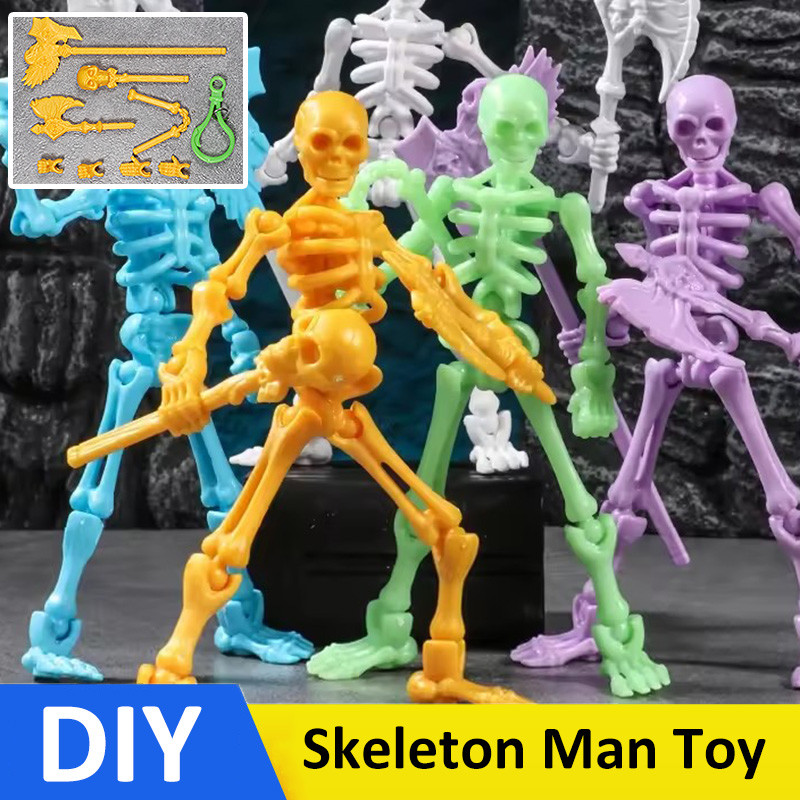 【COD】Poseable Skeleton Action Figure Toy Movable 3D Skeleton Model ...