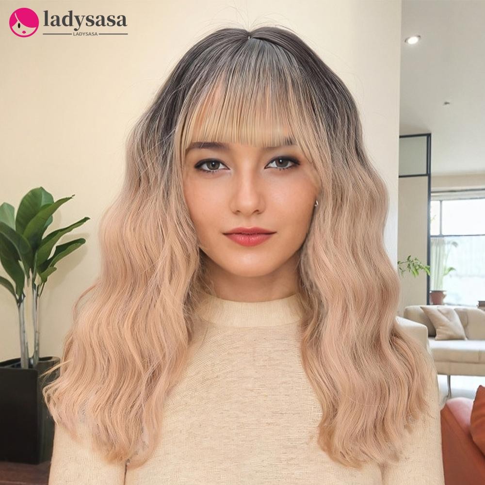 Ladysasa Female Wig S Split Seam Dyed Water Ripple Brown Black Gradient ...