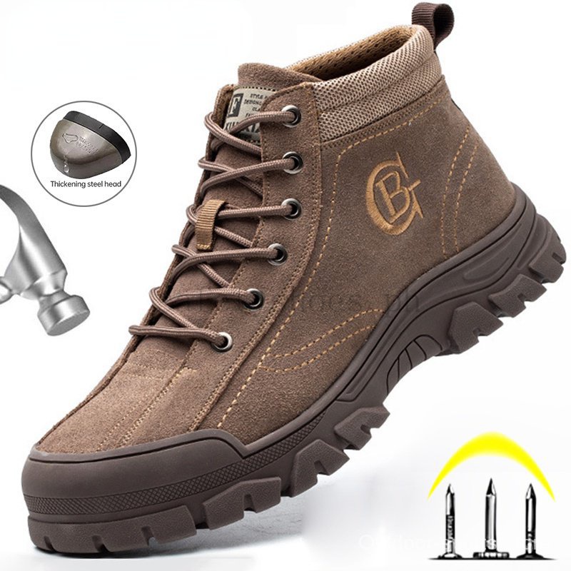Safety boots Men's anti extrusion work shoes Steel toe safety shoes Men
