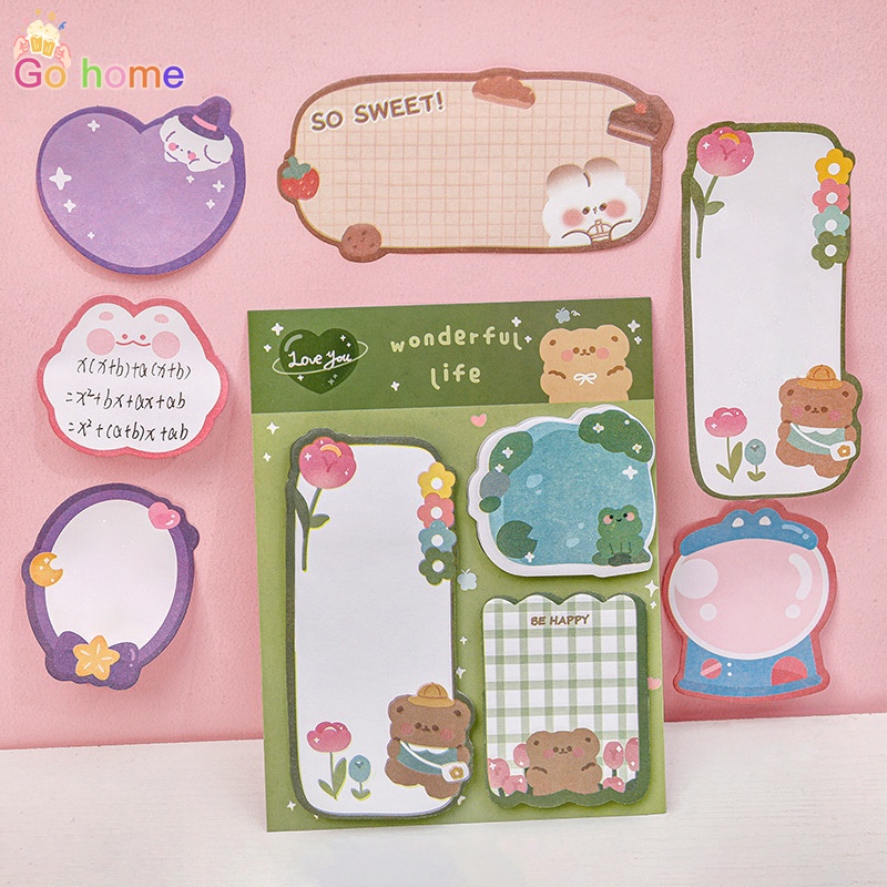 【Go_Home】Cute Animal Patterns Post-it Notes Ins Cartoon Combination ...
