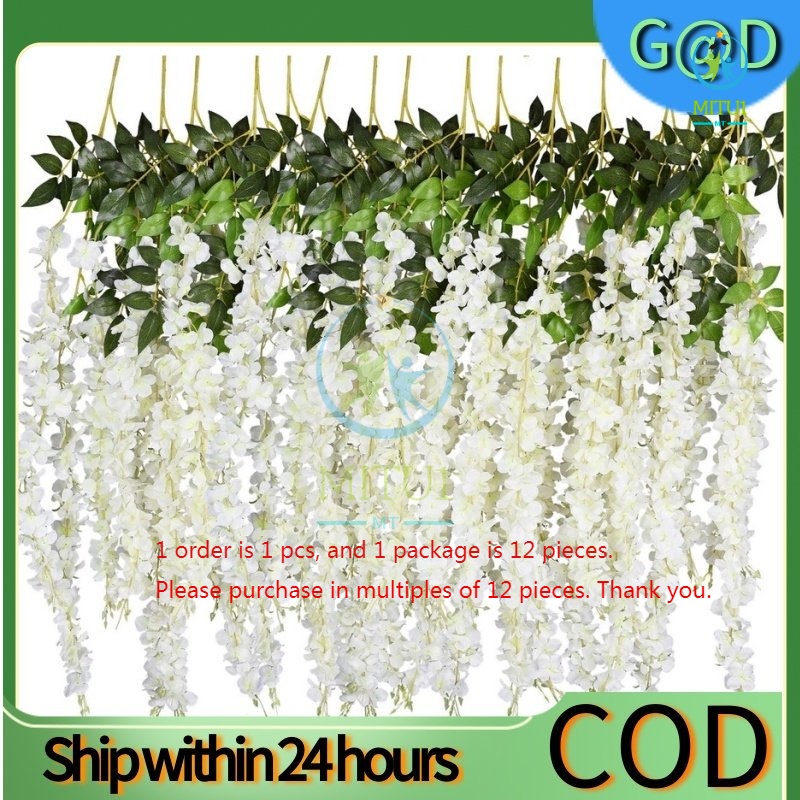 110cm/Piece Artificial Fake Wisteria Vine Ratta Hanging Garland Silk