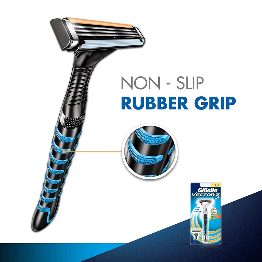 Gillette Vector 3 Safety Razor Manual Shaver Razor for Men Smooth ...