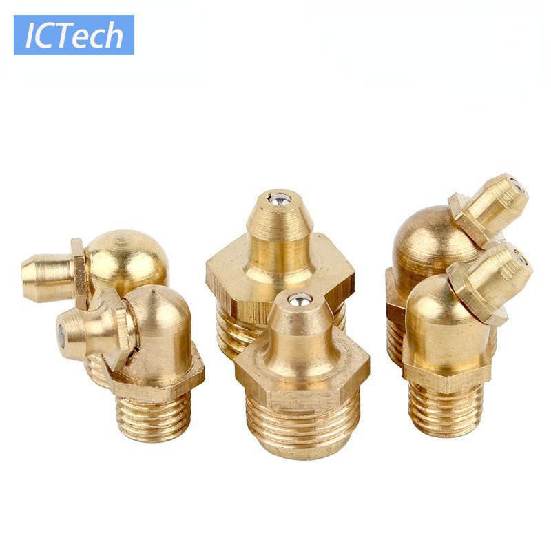 110Pcs Copper Oil Mouth Thread M6 M8 M10 M12 M14 M16 Brass Grease Zerk