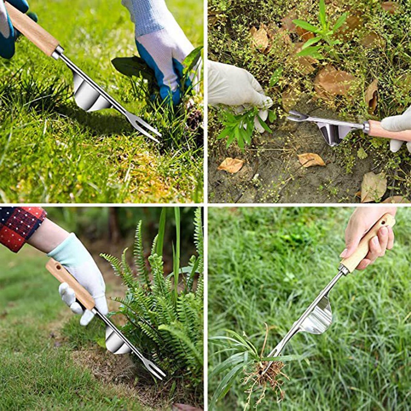 FAUSE Steel Root Extractor Wooden Hand Weeder Removal Machine Weed ...