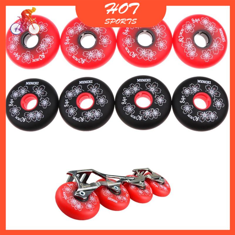 JCXYL LED Inline-Skate Rollen 8er Set - Leuchtende Räder 72mm 76mm 80mm
