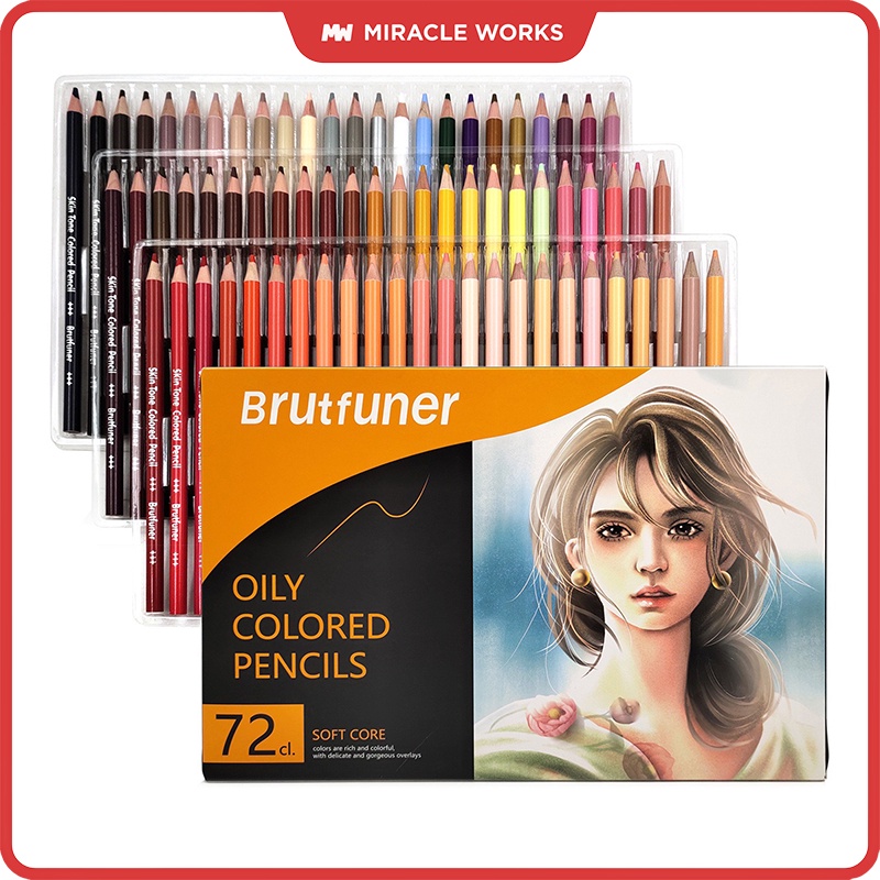 Brutfuner 48 Color Professional Oil Colored Pencils Soft Wood Pencil Sketch Cartoon  Drawing Kit For School Student Art Supplies - AliExpress
