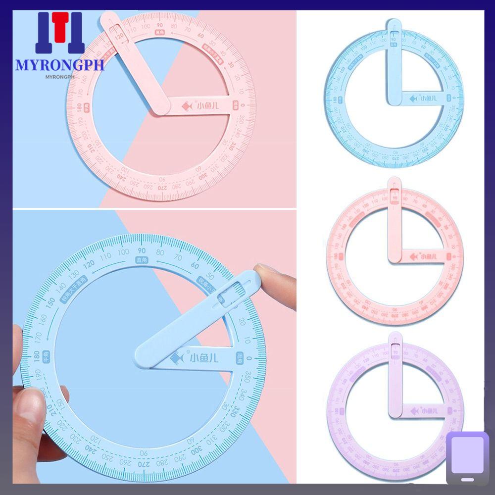MYRONGPH Activity Ruler, Plastic 360 Degree Rotation Pointer Protractor