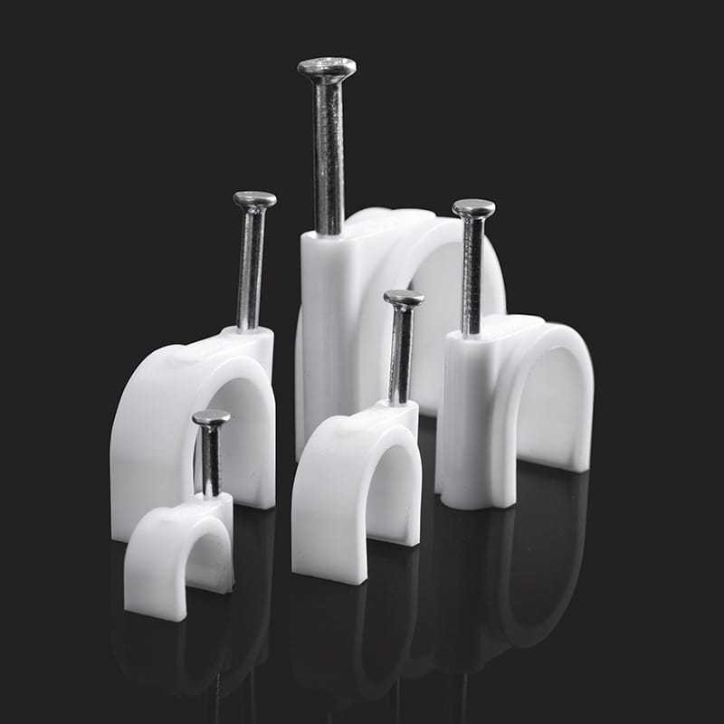 Cozyrooms 100pcs/bag10mm Round Steel Nail Cable Clamps For Ethernet LAN Cable Wall Nail HolderA - View #3