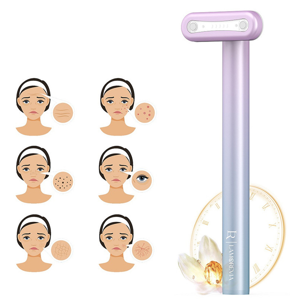 YT New 4 in 1 Facial Wand LED Red Light Therapy Facial Massage Tool EMS ...