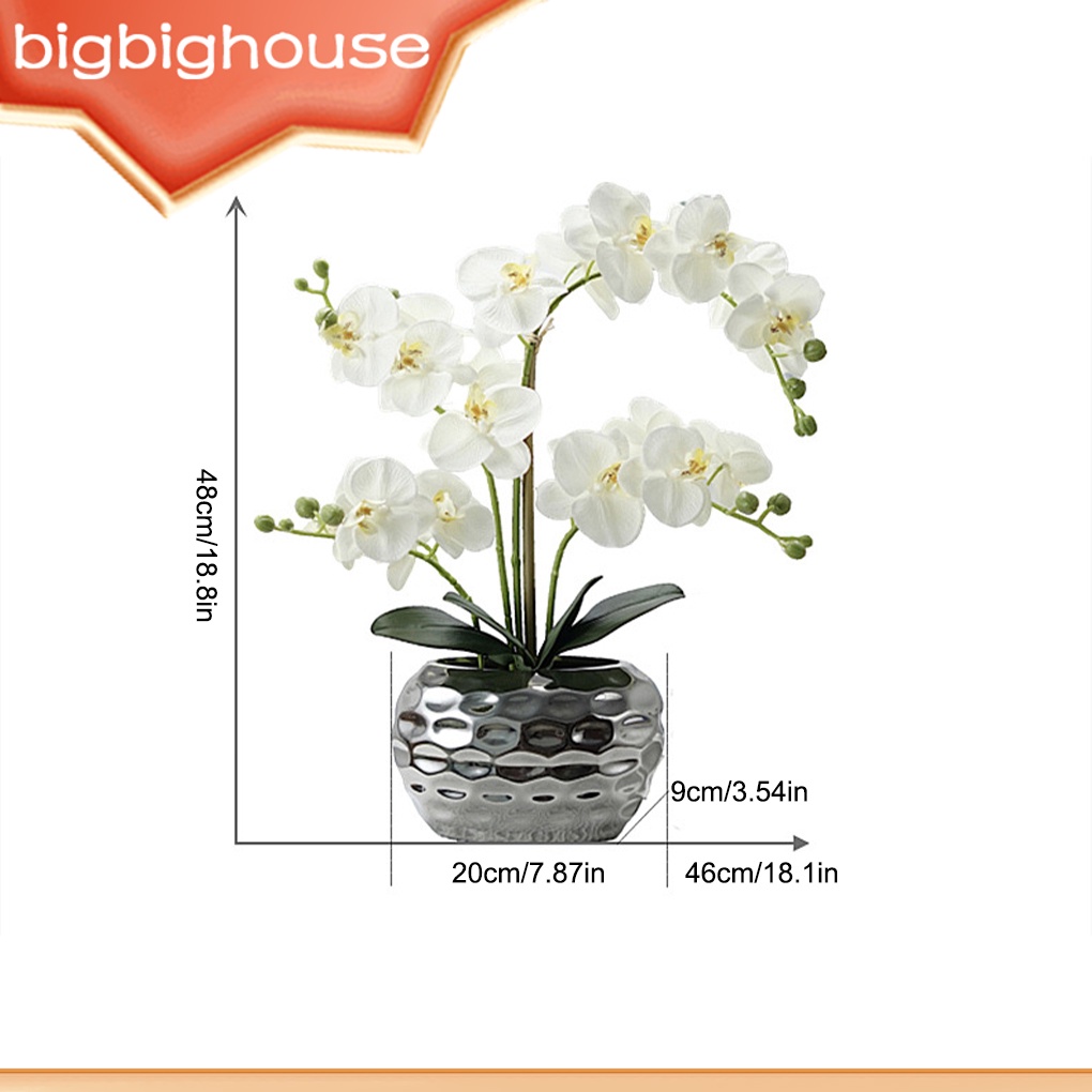 Realistic Artificial White Orchid Plant Low Maintenance Wide Application Artificial Orchid In