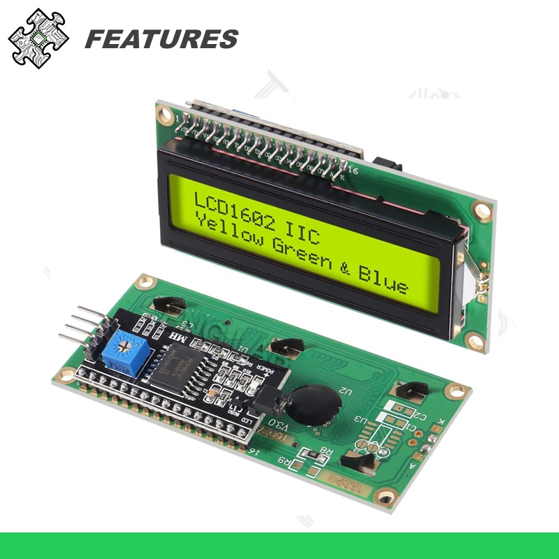 ENGLAB★LCD1602A Display Module, Blue And Green Screen, IIC/I2C Serial ...