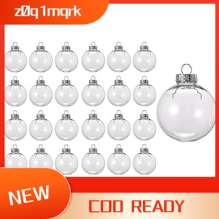 24PCS Clear Plastic Fillable Christmas Balls 8Cm DIY Xmas Tree Ornament  Decoration Arts Crafts