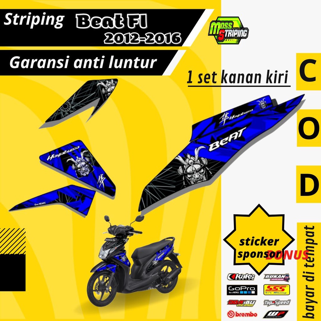 Striping Sticker Lis Variation decal Honda Beat Fi old lama 2012 2013 ...