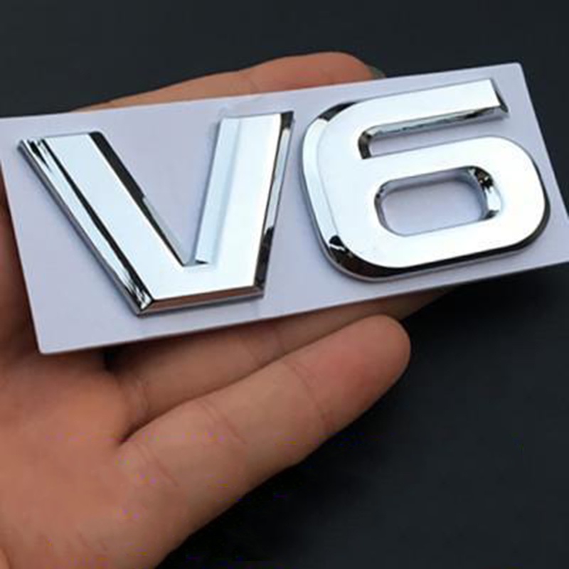 V6 V8 Displacement Emblem Metal Trunk Logo Body Sticker Toyota 3D ...