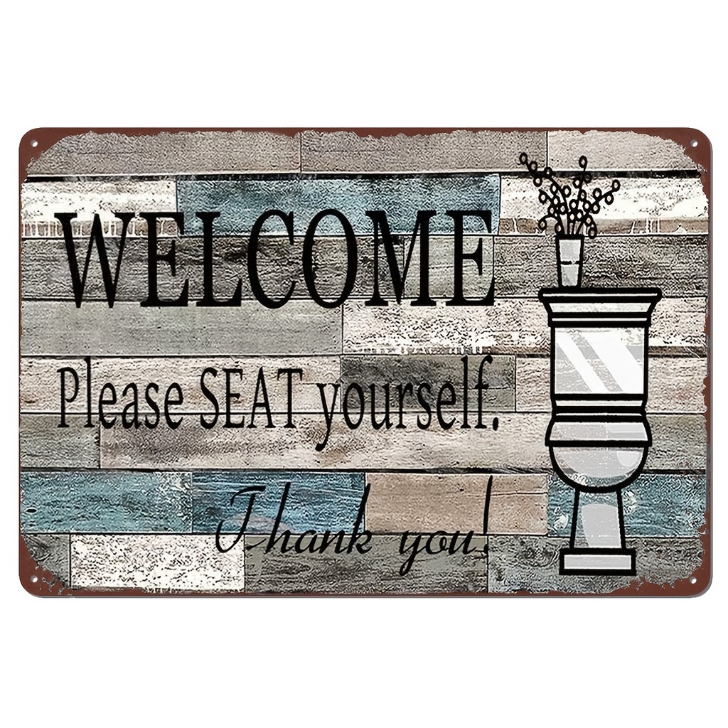 1 Piece Funny Toilet Signs for Bathroom - Welcome, Take a Seat with ...