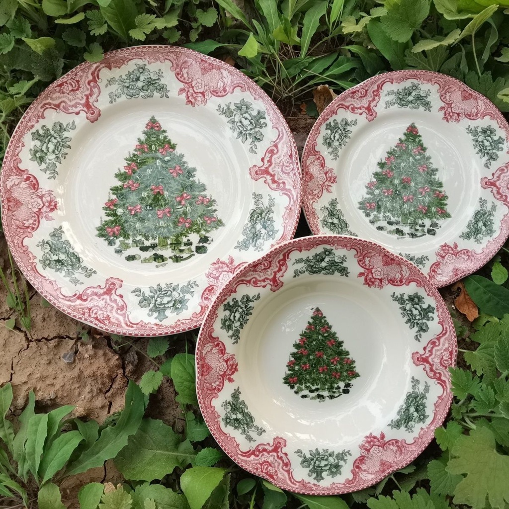 Spode British Original Order JB Red Christmas Tree Series Steak Plate ...