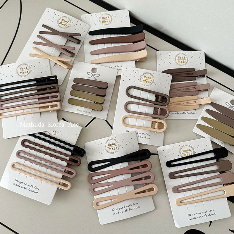 Khaki Series Korean Matte MIni Hair Clip Bangs Clips Hairpin Hair Accessory for Women Girls