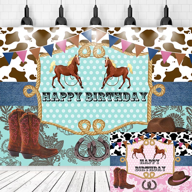 Cow Boy Horse Backdrop For Photography Baby Shower Kids Children Boy ...