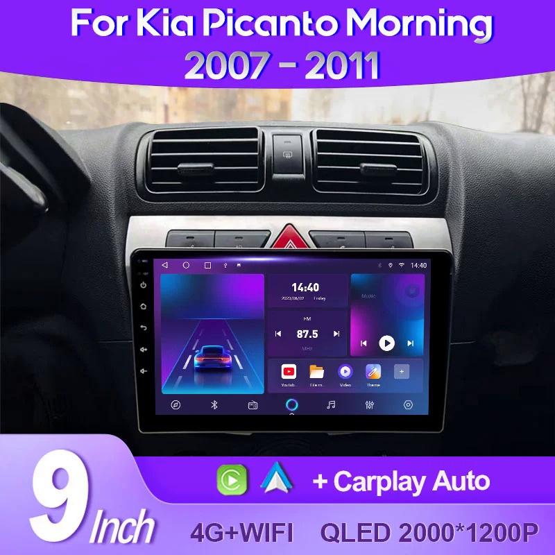 AI Voice Wireless CarPlay Android Auto Radio For Kia Morning picanto ...