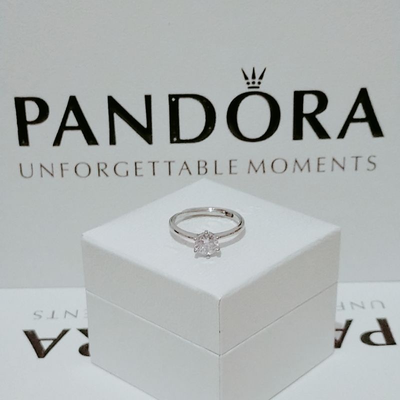 Pandora with Promise Box Adjustable Promise Ring Cubic Zirconia Diamond