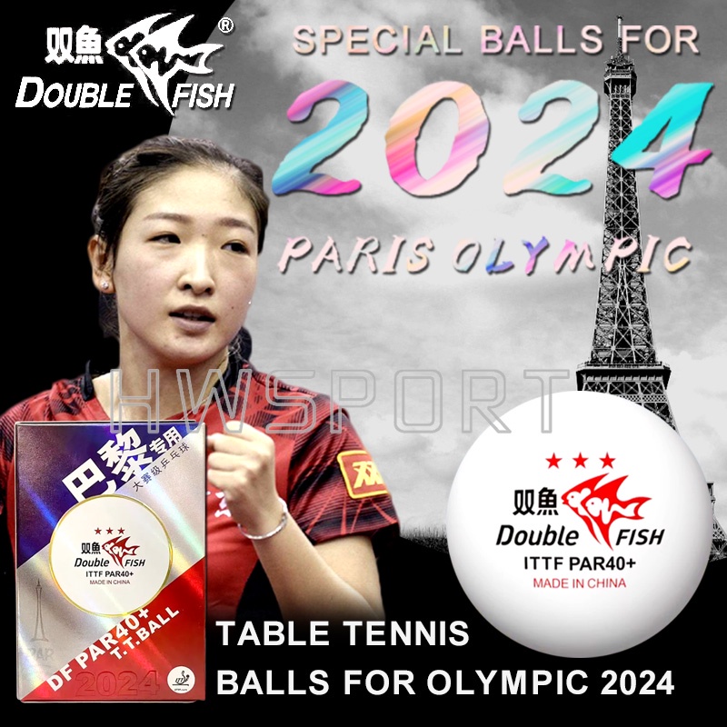 DOUBLE FISH 3 Star Table Tennis Balls Special for 2024 Paris Olympic