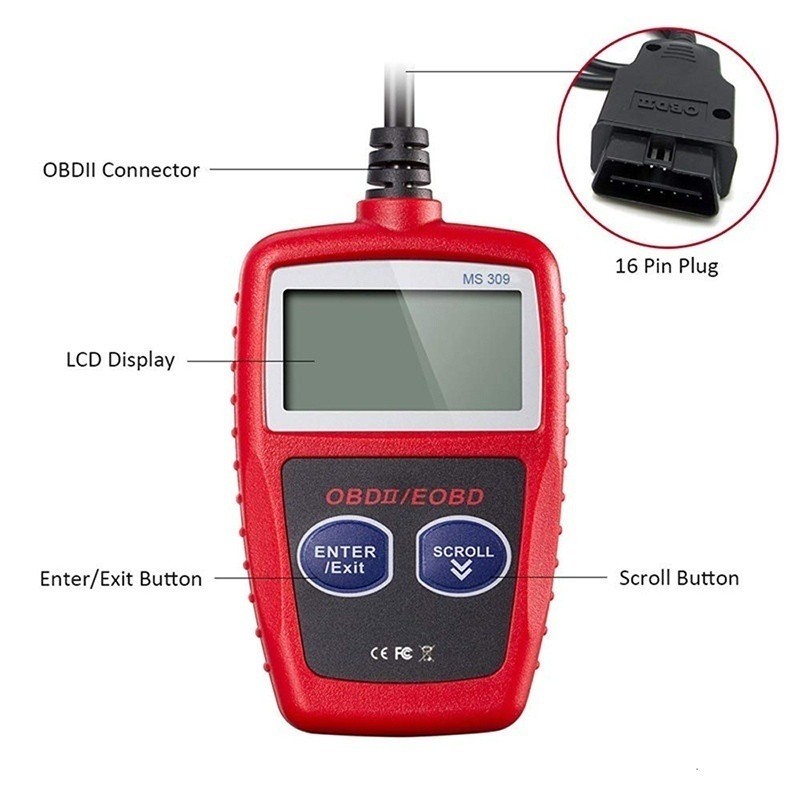 MS309 CAN BUS OBD2 car Code Reader EOBD OBD II Diagnostic Tool MS 309 ...