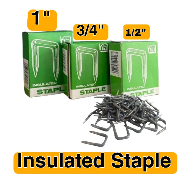 KAWAGUCHI Insulated Staple Wire 1/2 3/4 1 Per Box (100pcs) Shopee