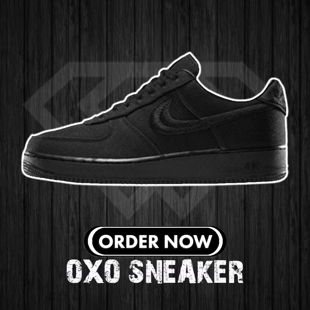 Stussy X New Air+Force 1 Low Af1 Triple Black (Originals Quality 100% ...