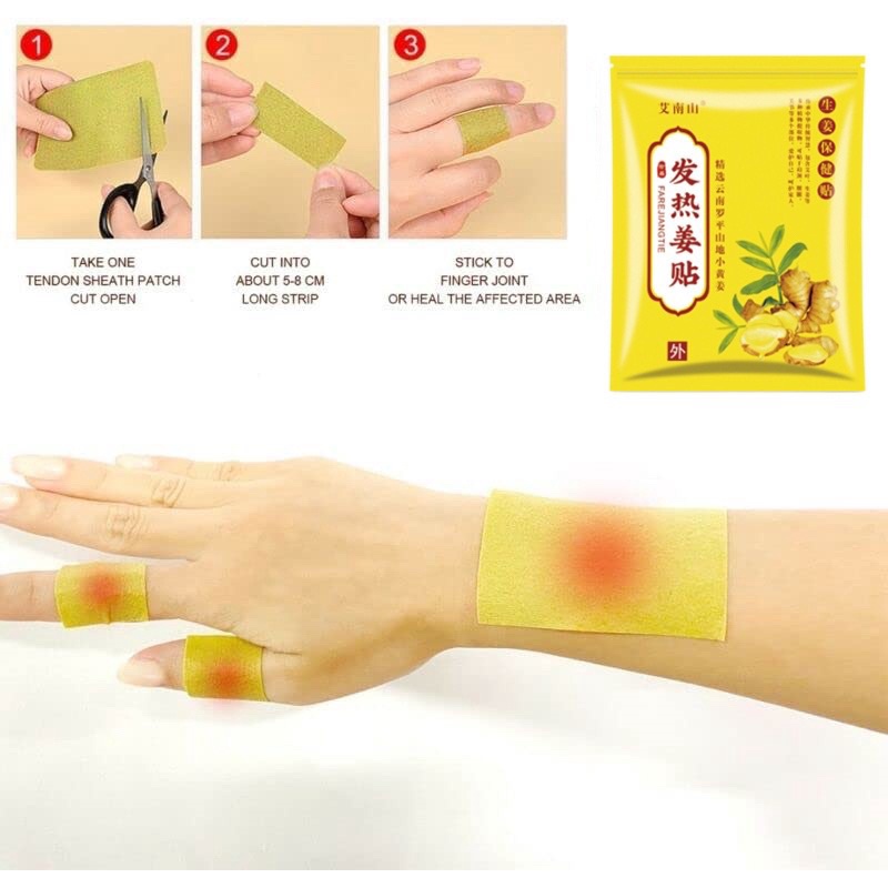 YL-Ready Stock 100Pcs Ginger Patches Hot Compress Paster Body Pain ...