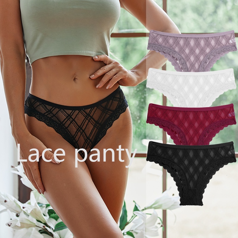Lace Panty for Women Cotton Floral Low Waist Female Underpants