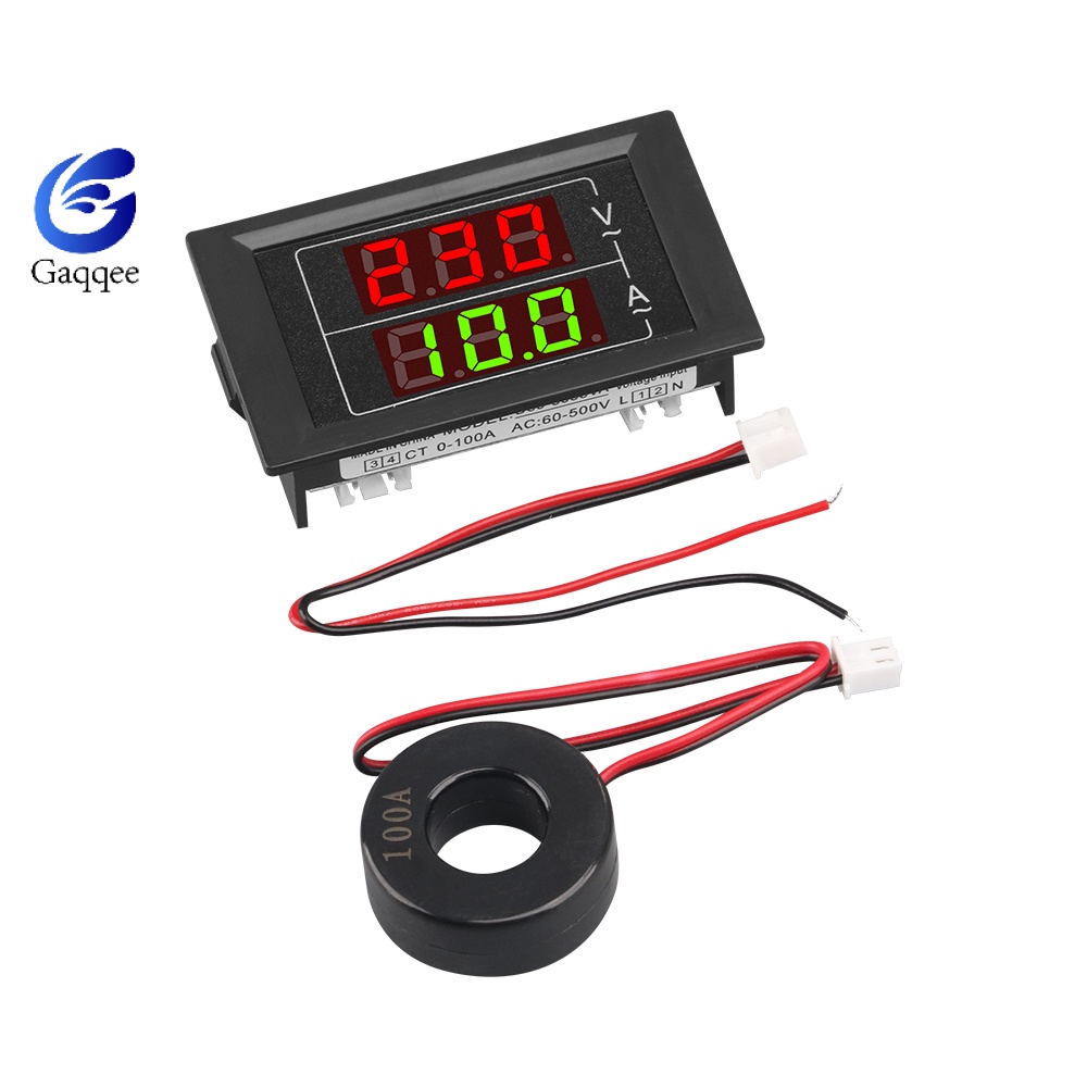GAQQEE Volt Amp Meter AC 500V 100A Digital Voltmeter Ammeter Panel 2