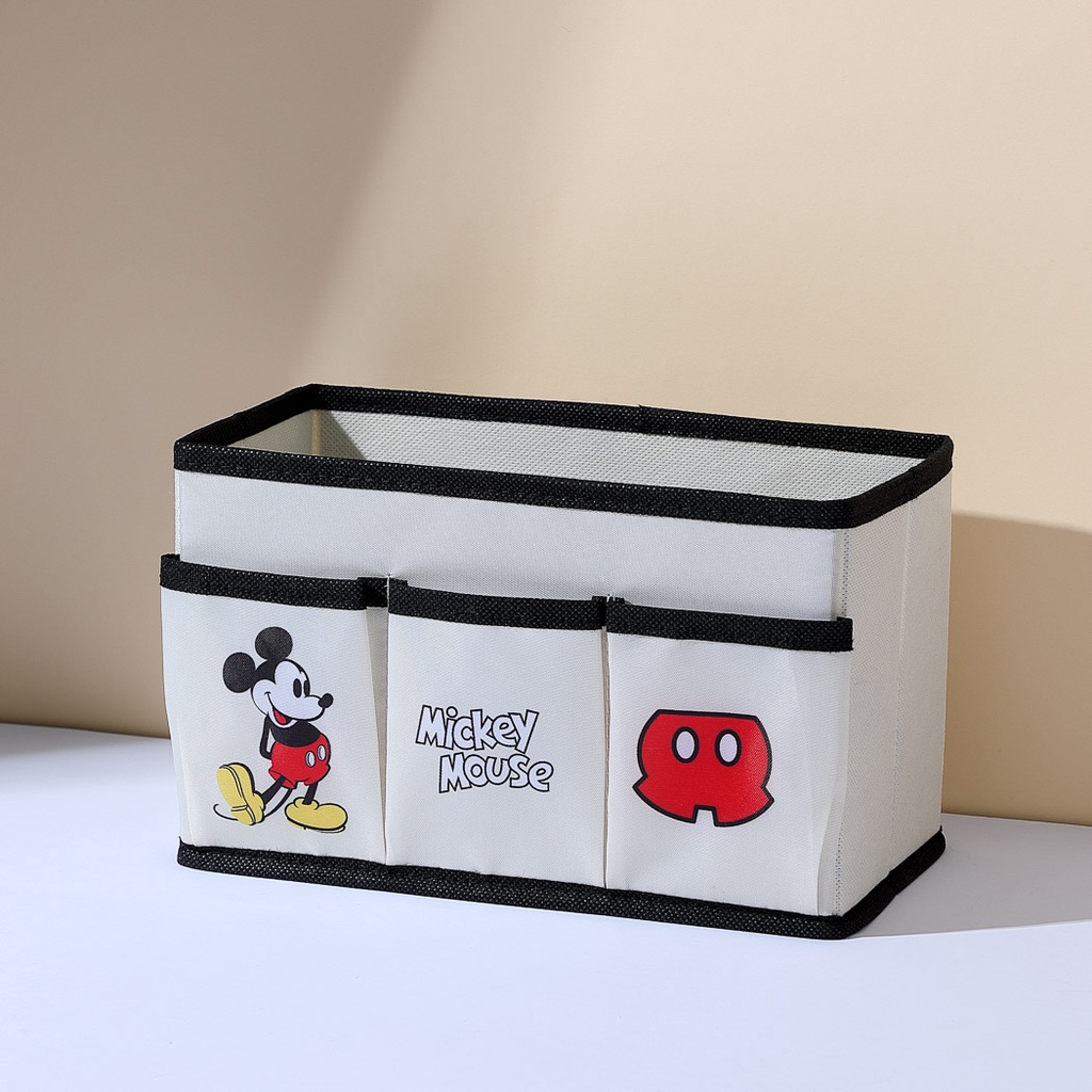 MINISO Mickey Mouse Collection Fabric Storage Box with 3 Pockets(Mickey ...