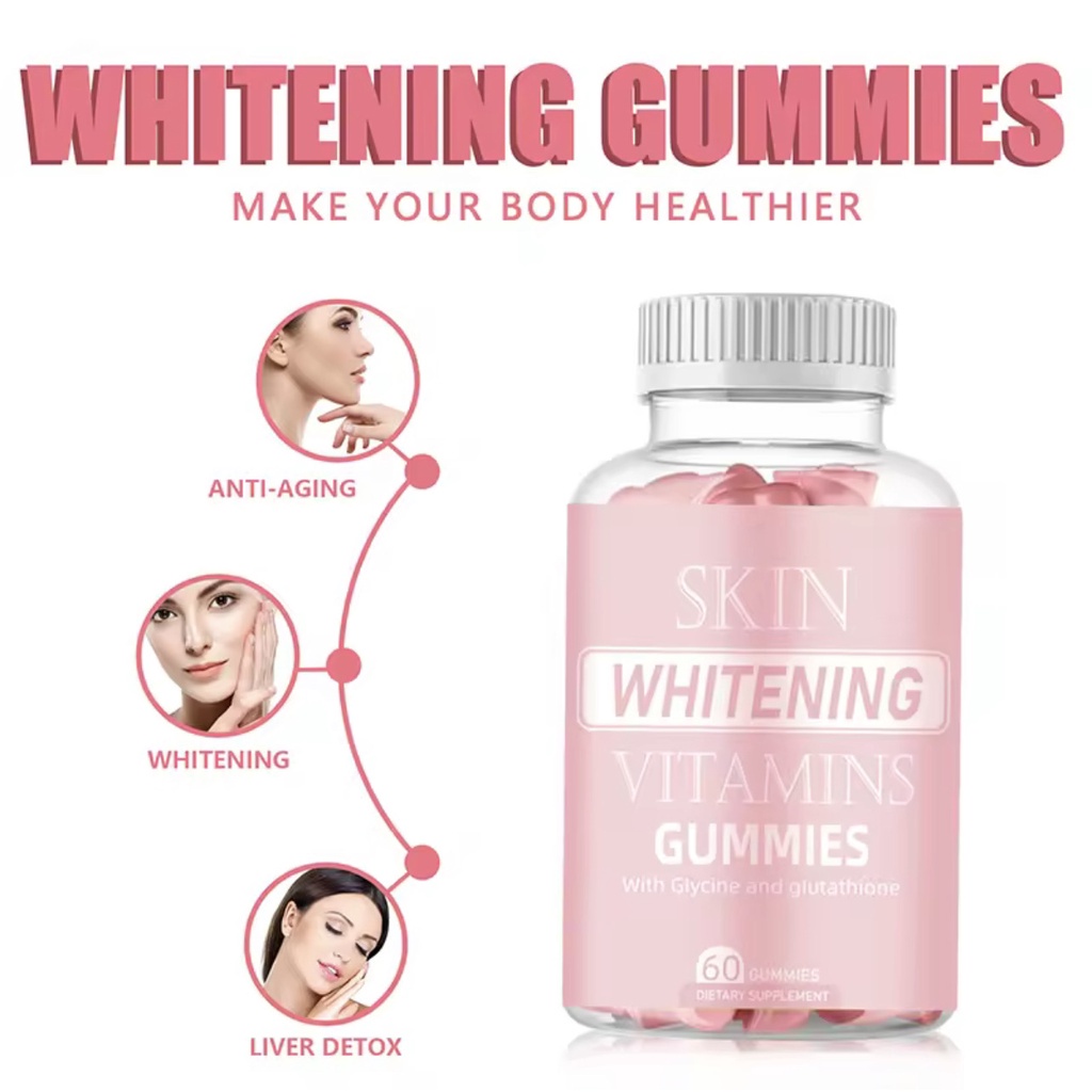 Skin Whitening Gummies Vitamin Collagen Skin AntiAging Original Gummy White Beauty Fudge