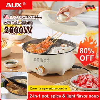 Hot Pot With Divider Stainless Steel Mandarin Duck Electric Pot Dual Sided Hot  Pot Divided 2 Grid Soup Base Cooker 