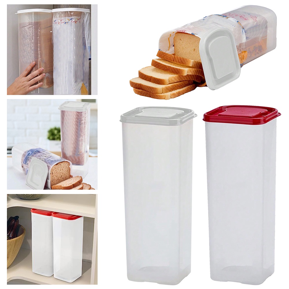Plastic Bread Keeper with Airtight Lid Loaf Bread Box for Small