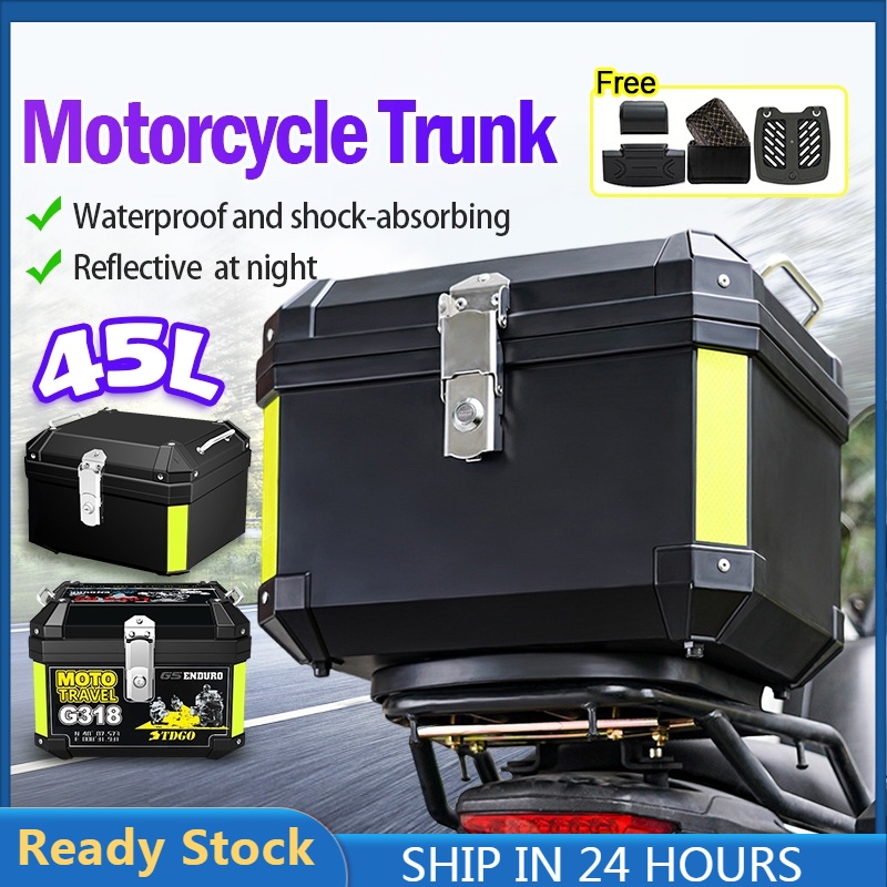 45L Top Box for Motorcycle Tail Box Universal Motorcycle Trunk Box ...